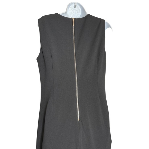 Calvin Klein Dress‎ Size 12 Black Dress & White Ruffle Hem A Line Party Cocktail - Picture 7 of 10